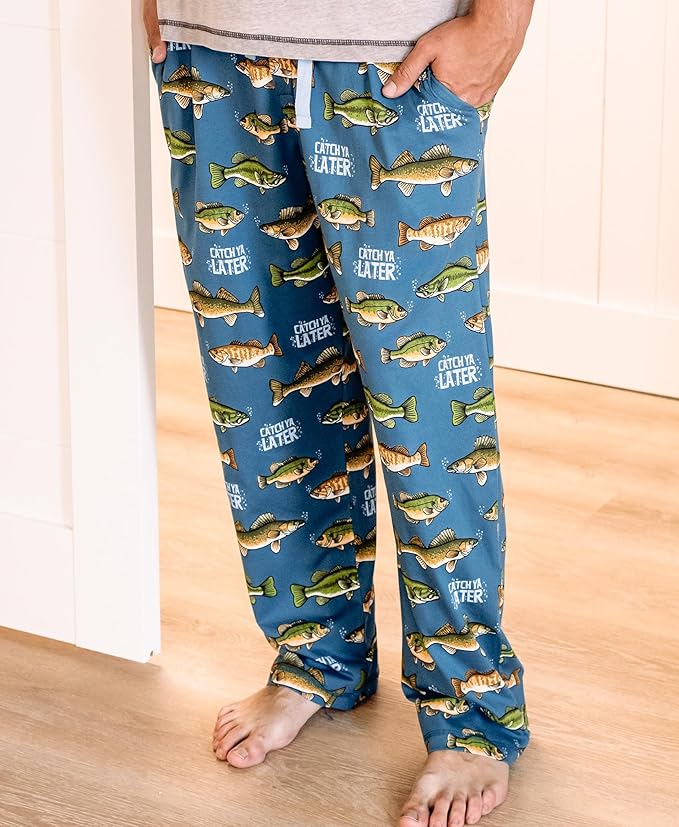 Lazy One Funny Ocean Pajama Pants For Men, Men's Separate Bottoms, Lounge Pants, Fishing PJs