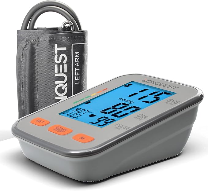 Konquest KBP-2704A Blood Pressure Monitor – Automatic Upper Arm BP Machine with Large Cuff (8.5–16.5 in), Backlit Display, Digital, Irregular Heartbeat Detector – Tensiometro for Home Use
