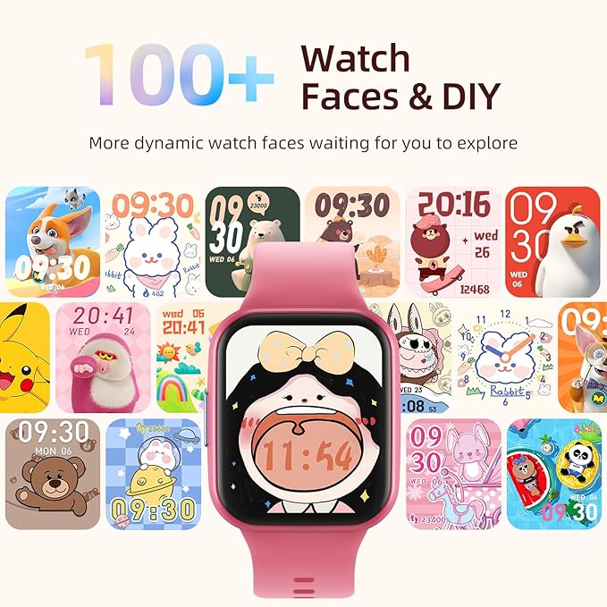 Parsonver Kids Smart Watch with Parent-Child Task & Reward System, Fun Fitness Tracker with 20 Sports Modes, Heart Rate & Sleep Monitor, IP68 Waterproof, Great Birthday Gifts for Boys Girls 5-16, Pink