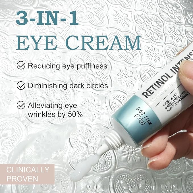 Temporary Tightener Eye Cream-Instantly Reduces Under- Bags, Dark Circles & Wrinkles, Anti-Aging with Retinol & Hyaluronic Acid, Under Eye Creams Suit Women Men Firm Smooth firming Non-Greasy-A1A1A1