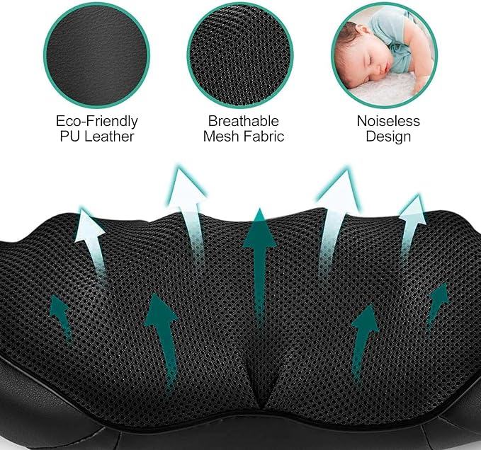 Medcursor Neck Massager, Portable Electric Neck and Back Massager with Heat, Deep Tissue 3D Kneading Pillow for Muscle Pain Relief, Ideal Father’s Day Gift, Not Cordless