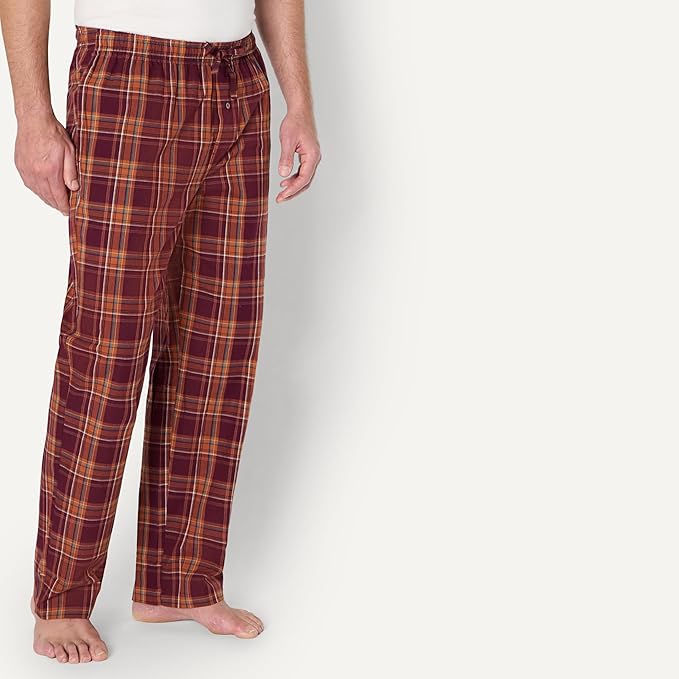 Amazon Essentials Mens Straight-Fit Woven Pajama Pant with Pockets