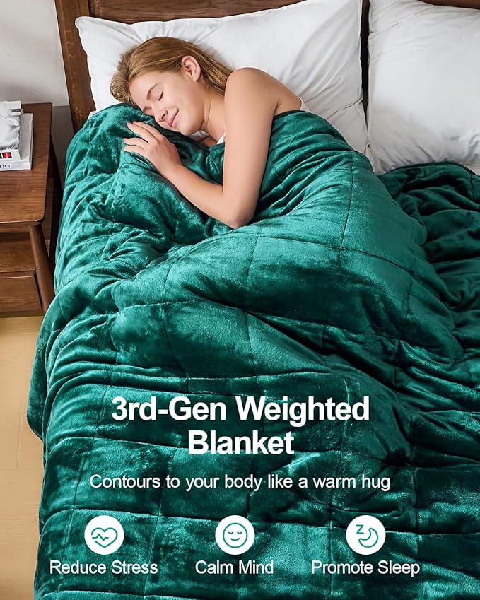 Super Fuzzy Soft Sherpa Fleece Weighted Blanket, 15 lbs Dual Sided Fluffy Heavy Weighted Blankets for Adults - No Bunching with Double Layers of Soft Inner Lining (48"x 72", 15 Pounds)