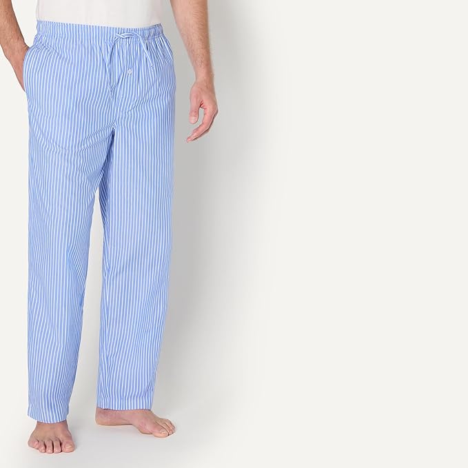Amazon Essentials Mens Straight-Fit Woven Pajama Pant with Pockets