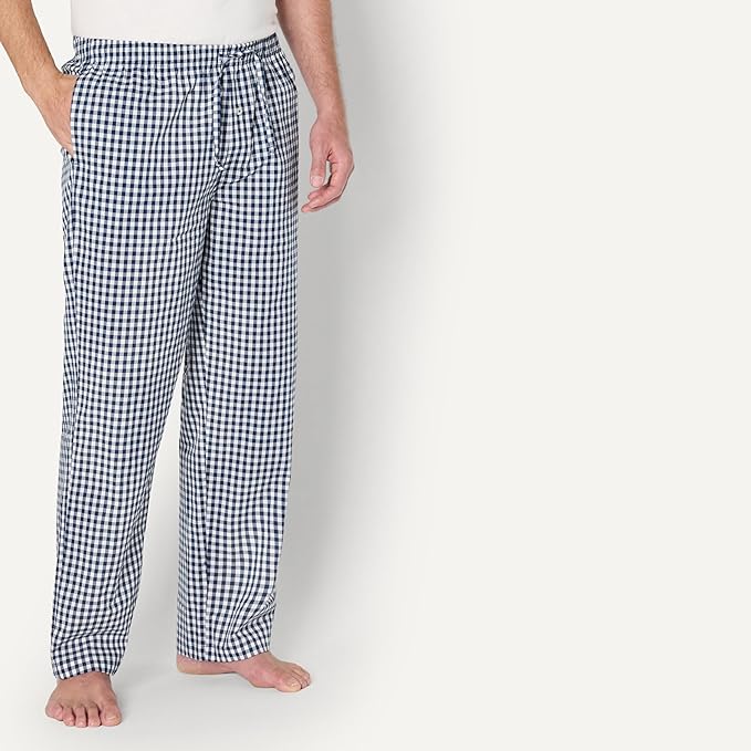 Amazon Essentials Mens Straight-Fit Woven Pajama Pant with Pockets