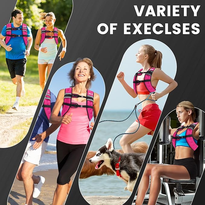 Weighted Vest Woman - 6lb/8lb/12lb/16lb/20lb/25lb/30lb Womens Weight Vest for Walking, Strength Training Weight Vests for Men, Reflective Stripe Fitness Vest for Workout Running Jogging
