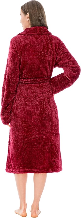 PAVILIA Premium Womens Plush Soft Robe Fluffy, Warm, Fleece Sherpa Shaggy Bathrobe