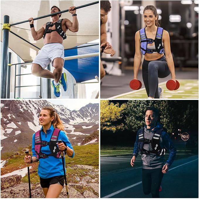 Sportneer Weighted Vest Woman: 8lb/12lb/15lb/20lb/25lb Weight Vest with Detachable Phone Bag, Adjustable Women Weighted Vest Rucking Vest for Walking Strength Training Muscle Building Weight Loss