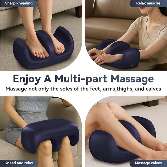 Foot Massager with Heat, Shiatsu Foot Massager for Plantar Fasciitis, Lightweight and Remote Control, Suitable for Home, Office, Cool Birthday Gifts for Mom, Dad(Blue)