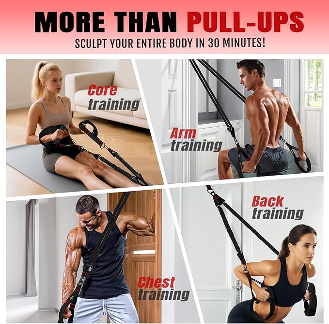 Pull Up Bands, Heavy Duty Resistance Bands with Handle, Workout Bands for Pull Up Bar, Pullup Assist Band Set for Exercise, Full Body Workout, Home Gym for Enhanced Strength, Muscle Training