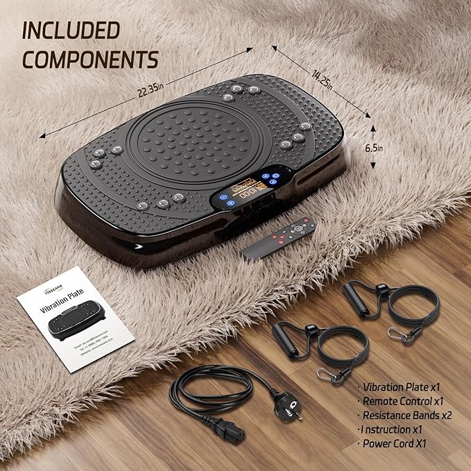 Vibration Plate Exercise Machine: TISSCARE Weight Loss and Lymphatic Drainage Vibrating Plates, Whole Body Workout Sculpting Platform for Home Fitness Fat Burner for Women Men
