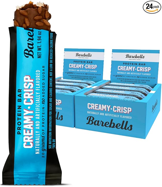 Barebells Protein Snacks Bars Creamy Crisp - 12 Count, 1.9oz Bars 55g of High Protein - Chocolate Protein Bar with 1g of Total Sugars - Perfect on The Go Protein Snack & Breakfast Bars, 2 pack
