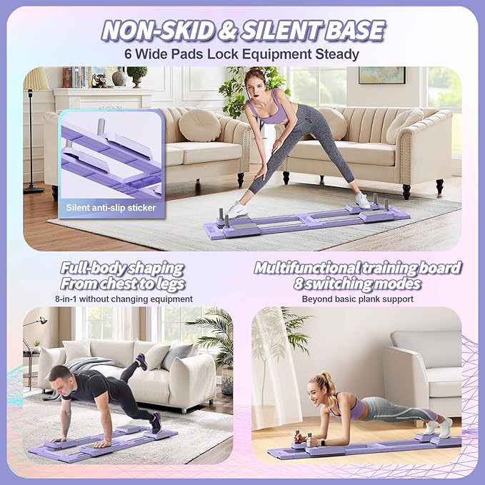 Pilates Equipment,Pilates Board,Multifunctional Abdominal Plate, Detachable Ab Trainer Machine with Anti-Slip and Quiet Design, Portable for Core Workouts, Home Fitness Equipment