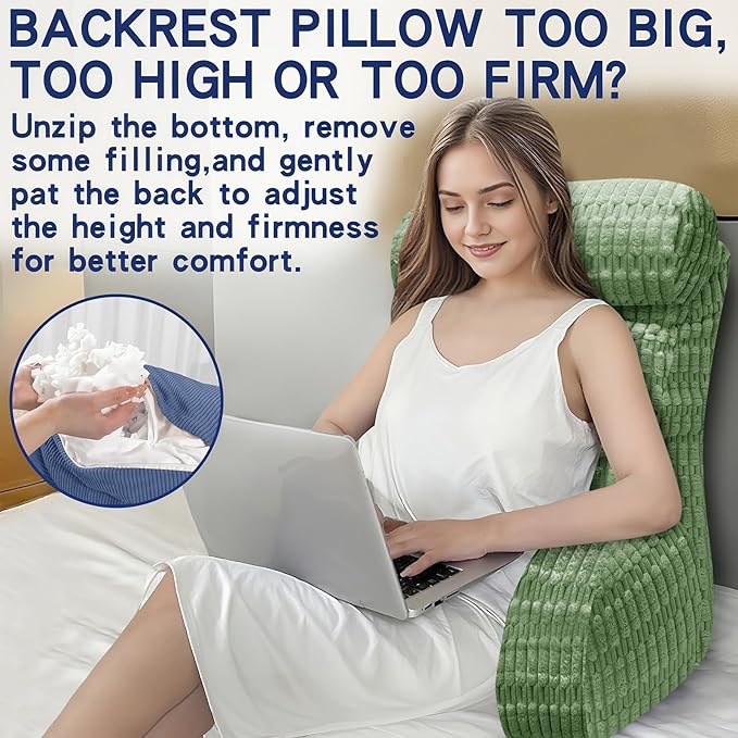 Back Pillow for Bed Sitting Up, Reading Pillow, Extra Large Arm Pillows for Adults for Back Support,Bed Pillow for Sitting up for Watching TV/Gaming/Relaxing