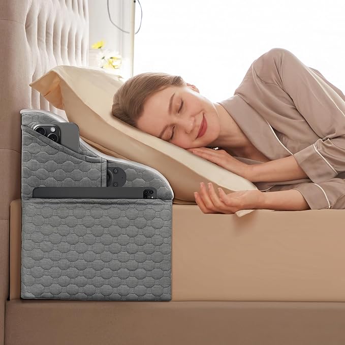 Full Size Wedge Pillow Headboard for Bed Gap Filler, Bed Wedge Pillow for Headboard Gap (0-8") Ergonomic Mattress Wedge Gap Filler for Stop Pillows, Phones & Items Falling Down(54"X10"X6")