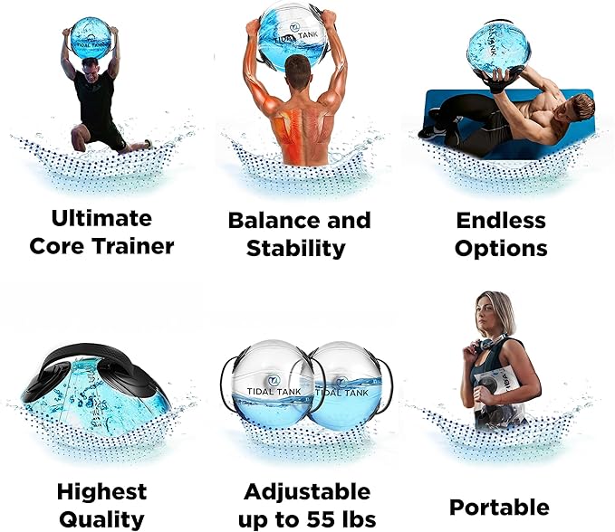 Sphere Mini - Heavy Bag Aqua Ball, Water Weight - Sandbag Weight Set for Home Gym, Adjustable Sand Bags Weights Workout - Portable Exercise Fitness Equipment - Workout Videos