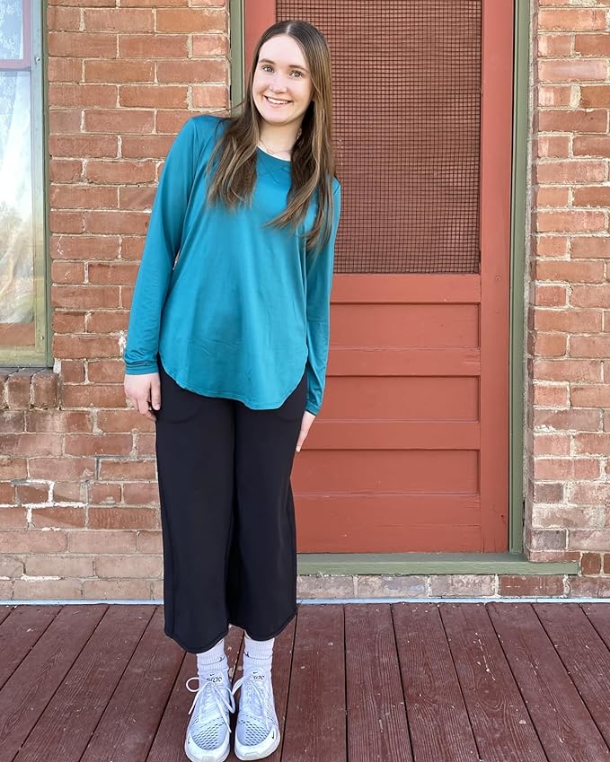 Promover Capri Pants for Women Wide Leg Yoga Cropped Pants with Pockets Loose Casual Summer Pants