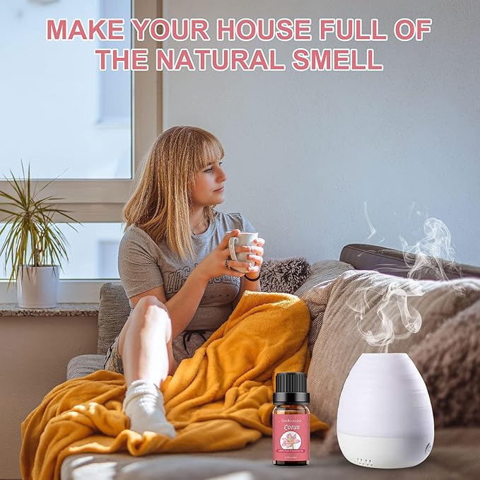 Sedbuwza Lotus Essential Oil, Pure Organic Lotus Fragrance Oil for Diffuser, Humidifier, Soap, Candle, Perfume