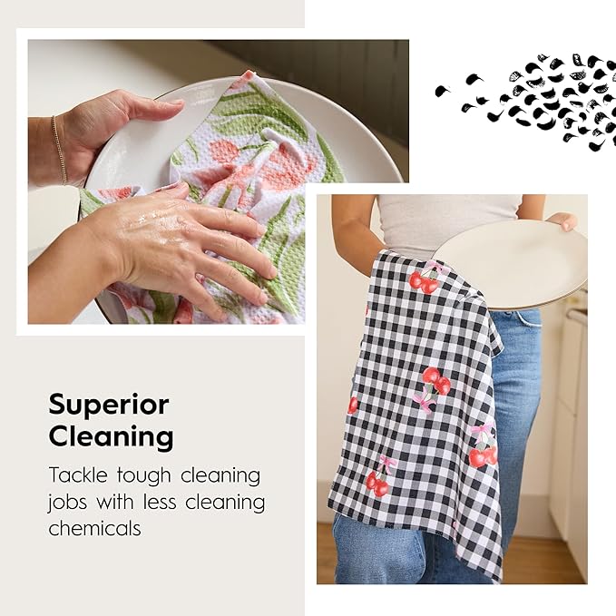 GEOMETRY Spring Kitchen Towels - Quick Dry Microfiber Cloth Spring & Summer Dish Towels for Kitchen Drying - Premium Quick Dry Towel - Cute Bananas, 18" x 30" - 1-Pack
