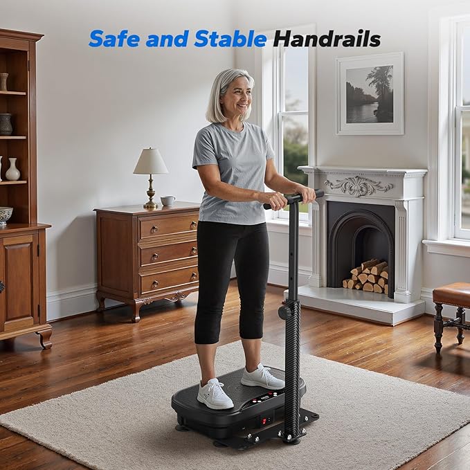 MERACH Vibration Plate Armrest, Handrails for Vibration Plates, Height Adjustable Armrests Suitable for Seniors and Beginners, Only Handrails Without Vibration Plate