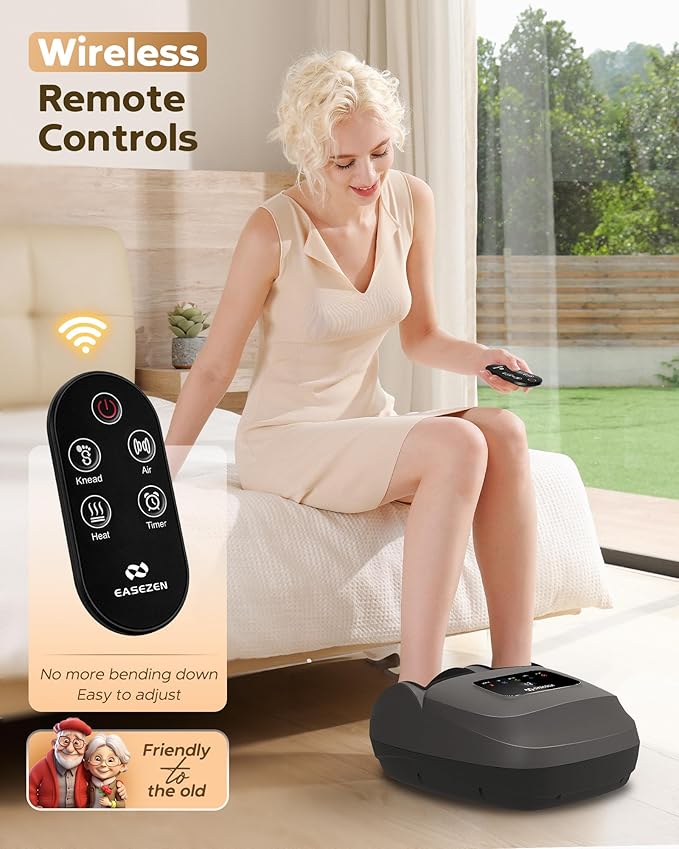 Shiatsu Foot Massager Machine with Heat, Deep Kneading, 2025 Upgrade Electric Foot Massager for Plantar Fasciitis, Neuropathy, Decent Gifts for Dad, Man, Fits up to Size 14