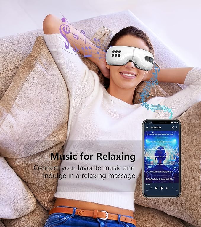 Eye Massager with Heat and Cooling for Migraines Dry Eyes Heated Eye Massager for Sleeping Travel Gifts for Women and Men