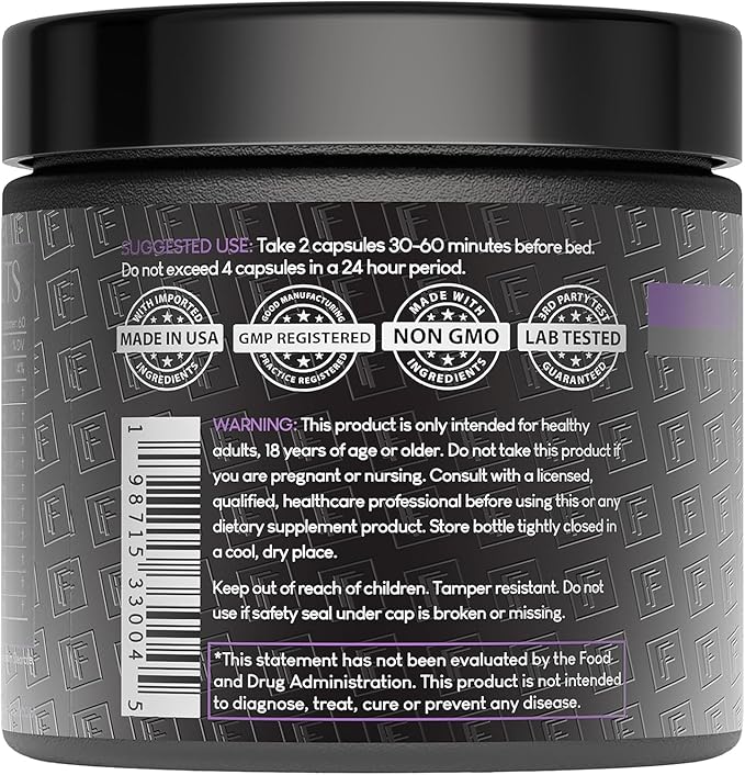 Formulation Factory The Night Before 10-in-1 Midnight Maximizer Sleep Supplement, Magnesium Glycinate, L-Theanine & More, Stress Relief, Relaxation, Focus (6 Month Supply, 360 Capsules)