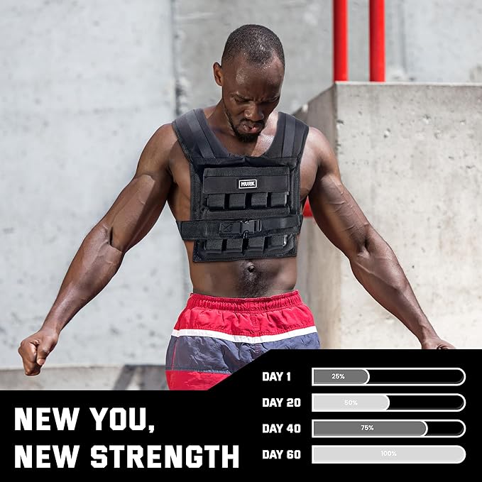 MVRK Weighted Vest Men 15lbs | 25lbs | 35lbs | 45lbs | 65lbs | 80lbs | 100lbs - Weighted Workout Vest With Removable Iron Weights, Heavy Duty Weighted Exercise Vest For Functional Training & Calisthenics - Weight Vest for Men