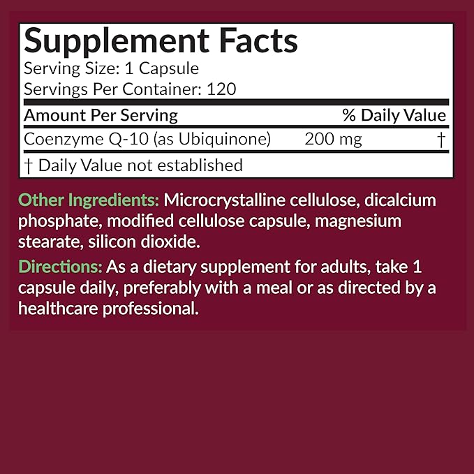 Futurebiotics CoQ10 200 MG Cellular Energy Production, 120 Vegetarian Capsules