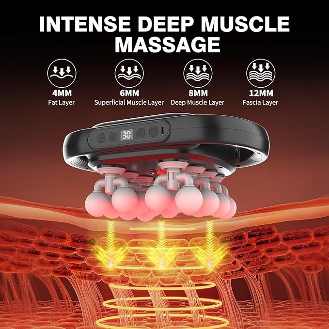 16 Head Massage Gun Set, Muscle Relaxation Massage Suitablefor Back Leg and Foot Muscle Relaxation, Deep Tissue Massage Gun,Portable 30-SpeedSettings, (with 16 Gray Massage Heads)
