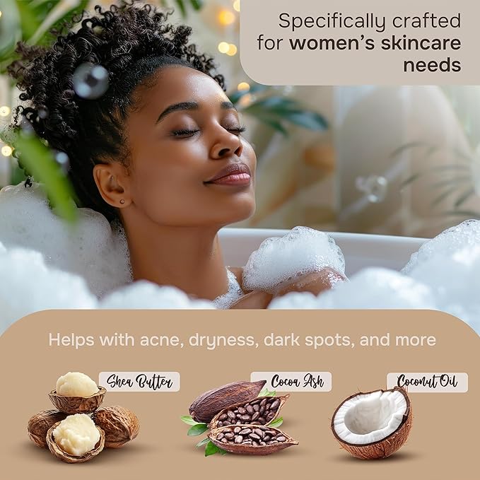 Natural Wunderz African Black Soap Body Wash, 12 oz – Sulfate‑Free, Vegan Cleanser with Shea Butter – Soothing, Detoxifying Shower Gel for Men & Women