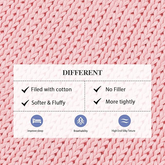 L'AGRATY Knitted Weighted Blanket - 48"x72" 20lbs Cooling Chunky Knit Heavy Blanket for Adults Braided Crochet Throw Thick Cable Yarn Knit Decorative No Beads Evenly Weighted Machine Washable