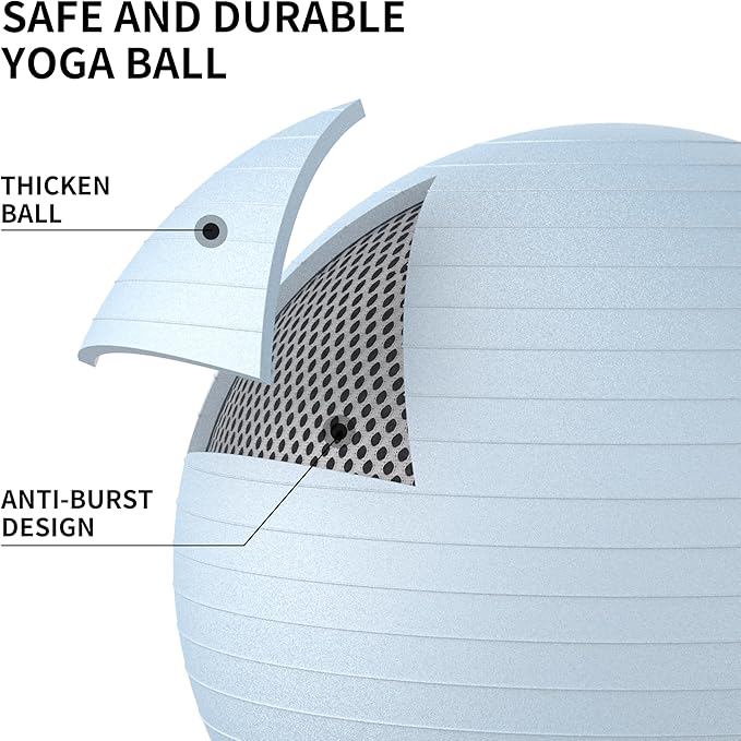 Exercise Balls Set 22-30 Inch & 9 Inch, Small Pilates Ball with Pump, Pregnancy Ball for Women, Yoga Balls for Exercise, Small Exercise Ball for Between Knees, Stability, Physio