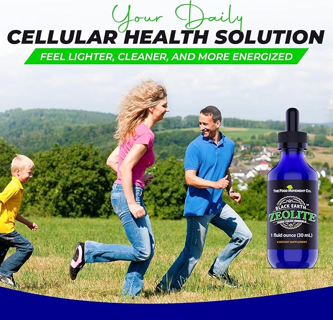 Black Earth Zeolite with Humic Fulvic Acids Trace Minerals for Adults and Kids for Detox, Gut Health and Immune Support - 2oz Liquid Drops Supplement