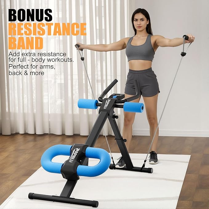 Abdominal Trainers - Adjustable Ab Trainer Machine, Foldable Abdominal Workout Equipment with Knee Protection - Home Gym Core Strength Trainer for Men & Women