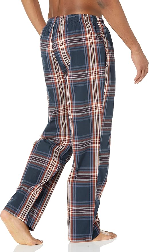 Amazon Essentials Mens Straight-Fit Woven Pajama Pant with Pockets