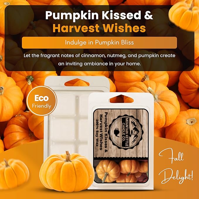 Wax Melts (Pack of 5) | HandPoured Soy Wax | Scent for Warmers | Made with Natural Oils | Pumpkin Kisses, Apple Bourbon, Cinnamon Sugar, Zucchini Bread, Blueberry