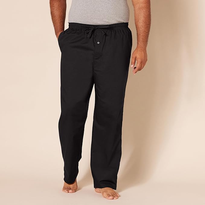 Amazon Essentials Mens Straight-Fit Woven Pajama Pant with Pockets