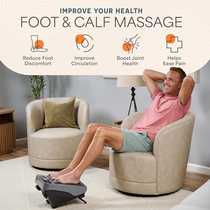 LifePro Foot Massager for Neuropathy - Relaxing Calf and Foot Therapy with Heat Option for Maximum Soothing Relief - Massager for Blood Circulation and Revitalization