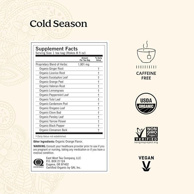 Yogi Tea Cold and Sleep Wellness Variety Pack 4pk - 16 Bags per Pack (4 Pack) - Supports Cold, Sleep & Relaxation - Includes (2 Boxes Each) of Bedtime and Cold Season - Organic Caffeine-Free Teas