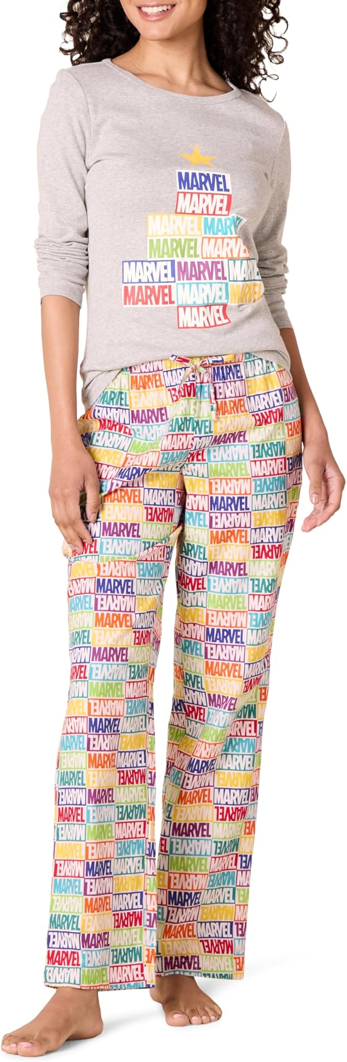Amazon Essentials Disney | Marvel | Star Wars Women's Flannel Pajama Sleep Sets