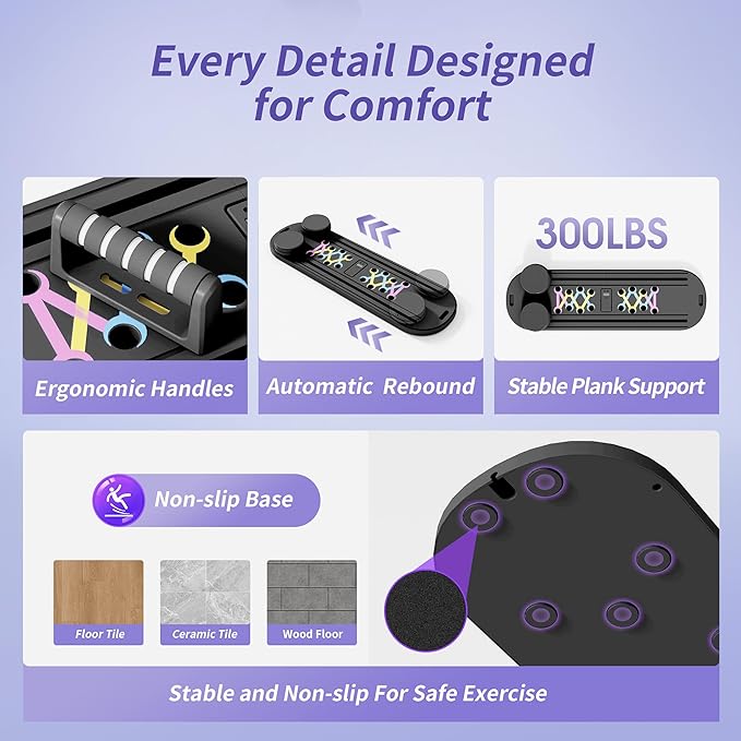 Pilates Board Reformer Premium 15-in-1 Upgraded Foldable - Portable Home Gym Digital Display, Resistance Bands,Balance Board and Timer - Ideal for Abs, Core and Full-Body Workout for Women