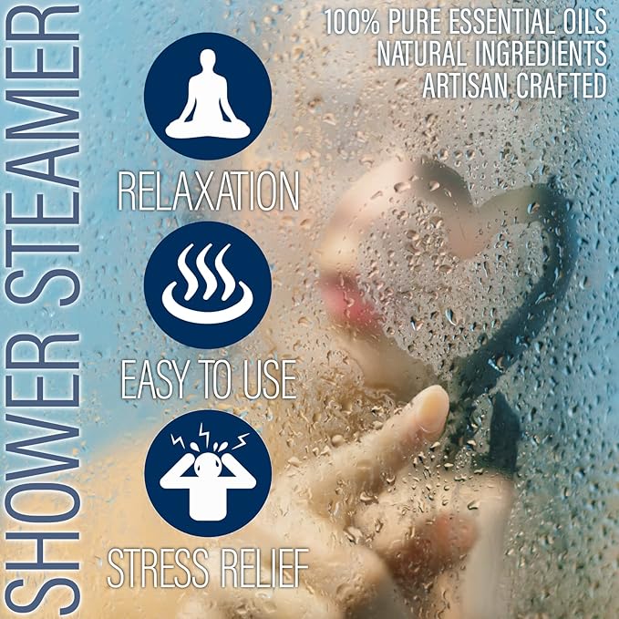 Shower Bombs Aromatherapy in Your Shower, American Made by Luxiny, Shower Steamer Tablets Melt to Release a Fragrant Vapor for Natural Stress Relief – Pack of 4 XL Steamers (Rosemary Lavender)