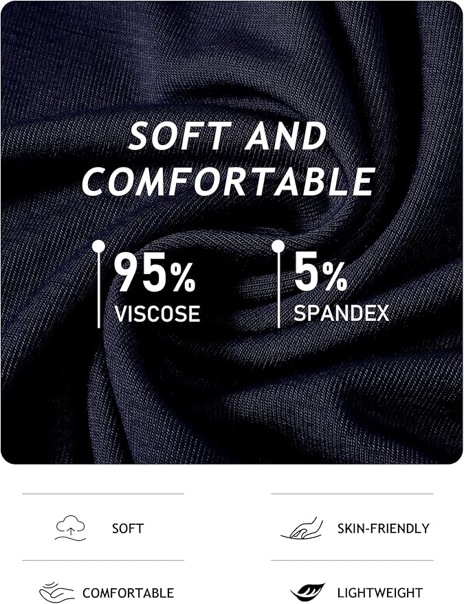 JINSHI Men's Pajama Sets Sleepwear Nightwear Lightweight Quick Dry Soft 2 Piece Long Sleeve Mens Loungewear Sets with Pocket