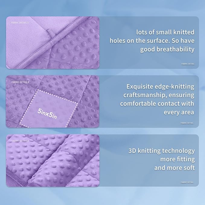 Topcee Weighted Blanket King Size (20lbs 80"x87"), Minky Dots Heavy Blanket for Woman, Man Sleeping, Soft, Cozy and Cooling Weighted Throw Blankets, Machine Washable, Purple
