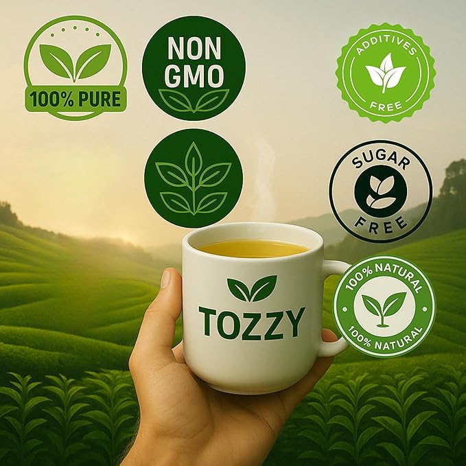 Tozzy Organic Yerba Mate Tea, Unsmoked – 100 Count, Plant-Based Pyramid Tea Bags | Caffeine-Powered
