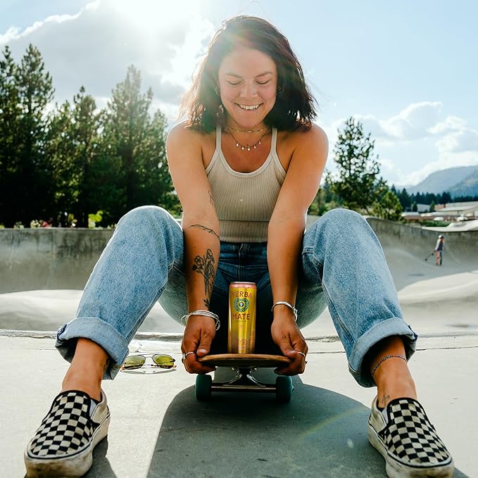 Yerba Madre Organic Sparkling Yerba Mate, Grapefruit Ginger, 80mg Natural Plant Based Caffeine, Smooth Energy & Focus, Carbonated, 12 Oz (Pack of 12) (Packaging May Vary)