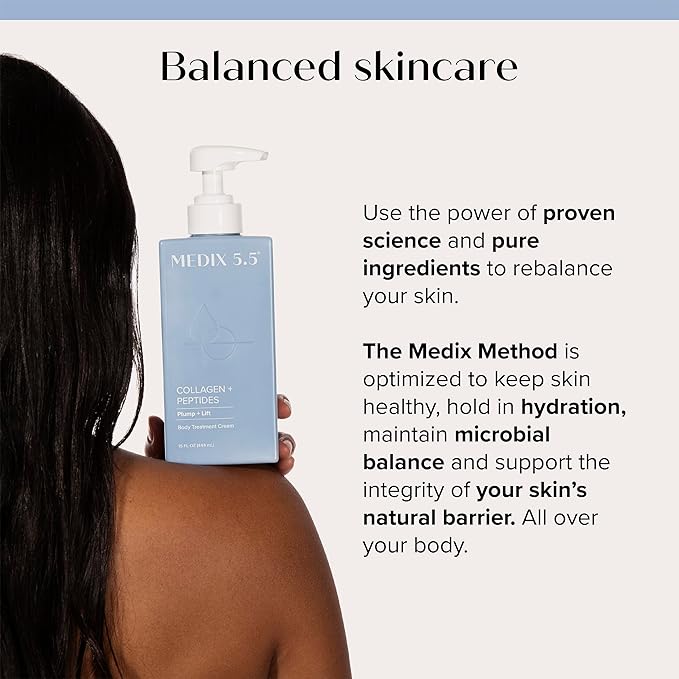 MEDIX 5.5 Collagen Cream Skin Care Face Lotion & Body Lotion For Dry Skin | Anti Aging Collagen Peptides Firming Cream Body Moisturizers Lifts, Firms, & Tightens For Younger Looking Skin, 15 Fl Oz
