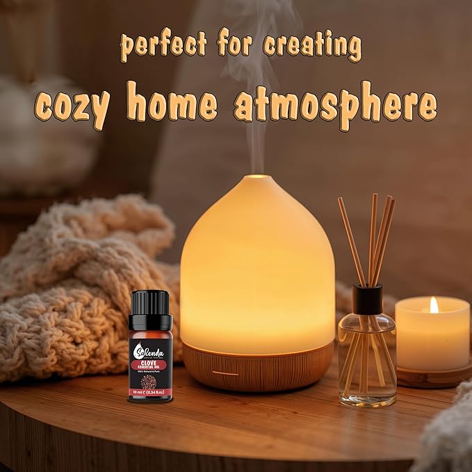 Clove Essential Oils for Diffusers for Home, Clove Oil for Teeth and Gums, Cloves Oil Aromatherapy, 100% Pure Natural, 0.34 Fl Oz (10 ml)