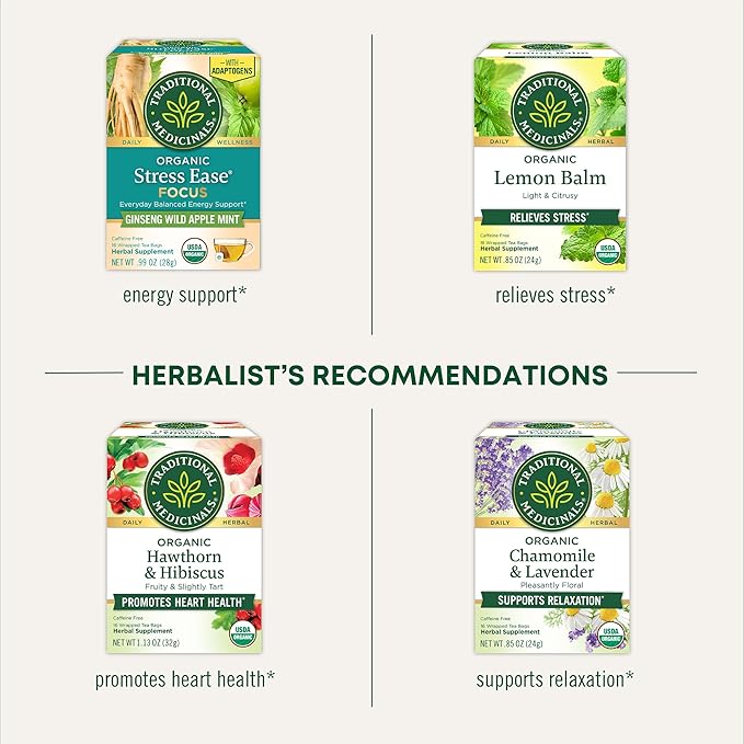 Traditional Medicinals Tea, Organic Rosy Mood, Supports Good Mood, 96 tea bags (Pack of 6)